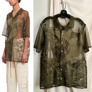 OPENING CEREMONY ‘Jacquard’ Lace Camp Shirt sz S